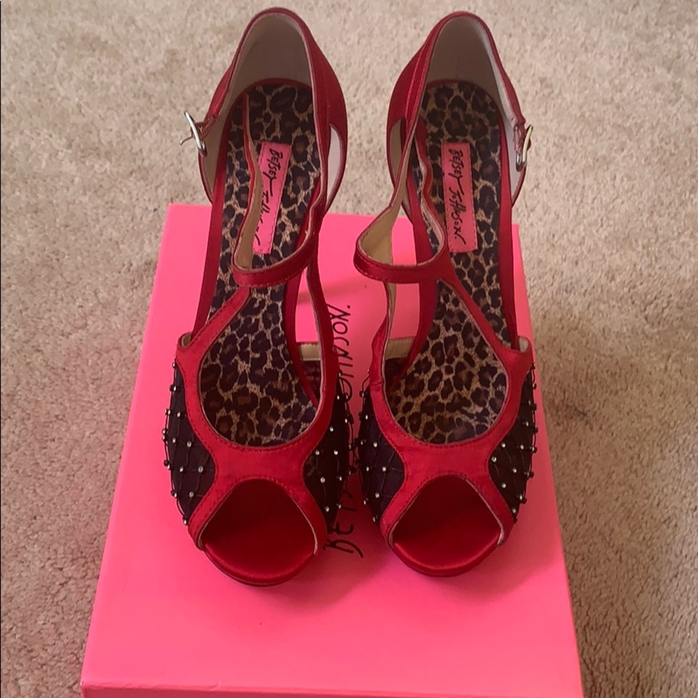 Satin Red Betsy Johnson Heels